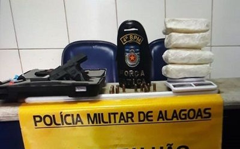 PM prende grupo com arma de fogo e mais de 4,5 quilos de cocaína em Maceió