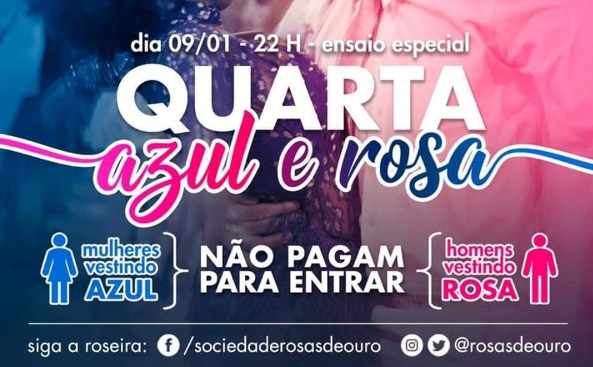Escola de samba de SP convoca ensaio com homens de rosa e mulheres de azul