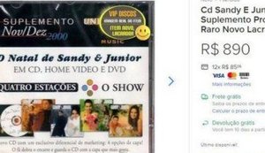 CDs e DVDs da dupla Sandy e Junior são vendidos na internet por até R$890