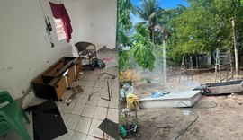 Ataque de fúria: marido destrói casa e ameaça mulher com faca