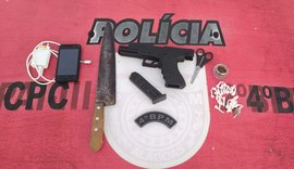 PM/AL prende suspeitos de crimes contra a vida e apreende armas e simulacro