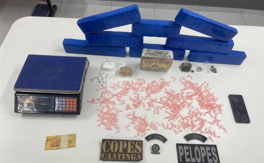 PM apreende mais de dez quilos de drogas em ação em Olho D’água das Flores