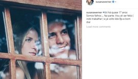 Susana Werner posta foto de Julio Cesar e comenta: 'Vou ser feliz e já volto'