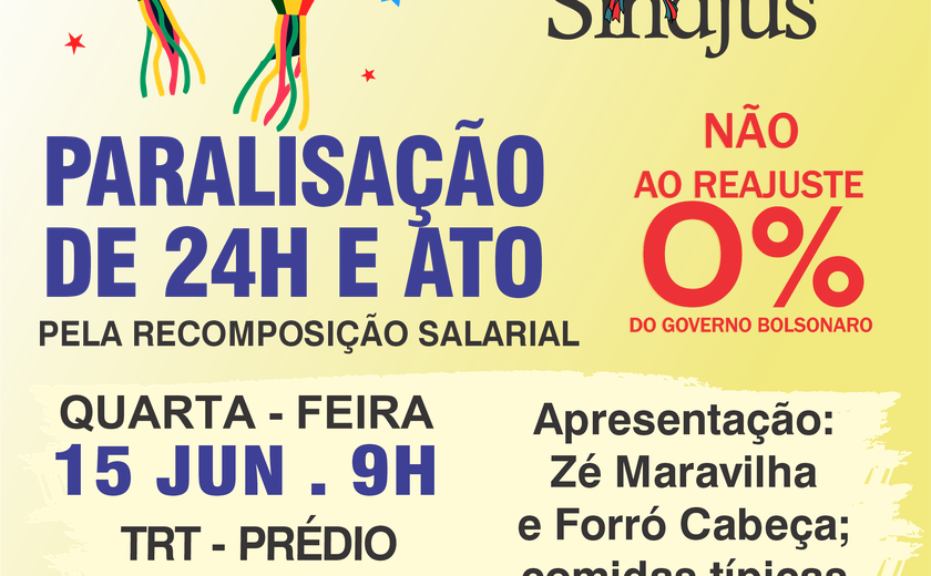 Servidores do Judiciário Federal de Alagoas farão paralisação de 24h contra o reajuste de 0% nesta quarta-feira (15)