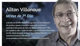 Família do jornalista Ailton Villanova convida para a Missa de Sétimo Dia nesta quarta