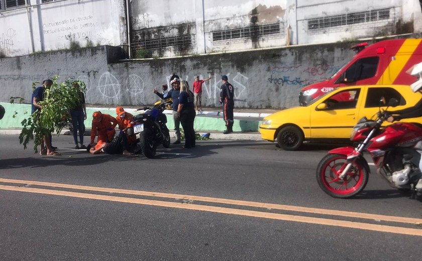Jovem de 24 anos fica ferido em colisão envolvendo carro e moto na Cambona