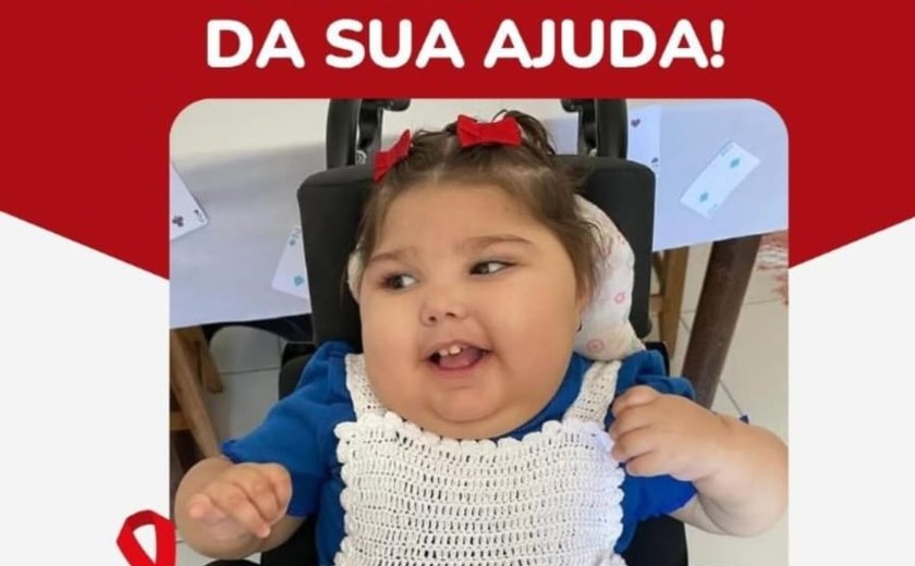 Família de menina de 2 anos pede doação de sangue tipo A+