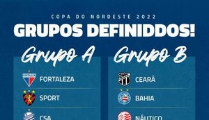 Sorteio define os dois grupos da Copa do Nordeste, confira como ficaram CSA e CRB
