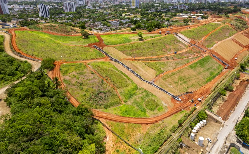 70% das obras de estabilização e drenagem da Encosta do Mutange estão concluídas