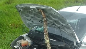 Motorista fica ferido em colisão envolvendo dois carros na BR-316
