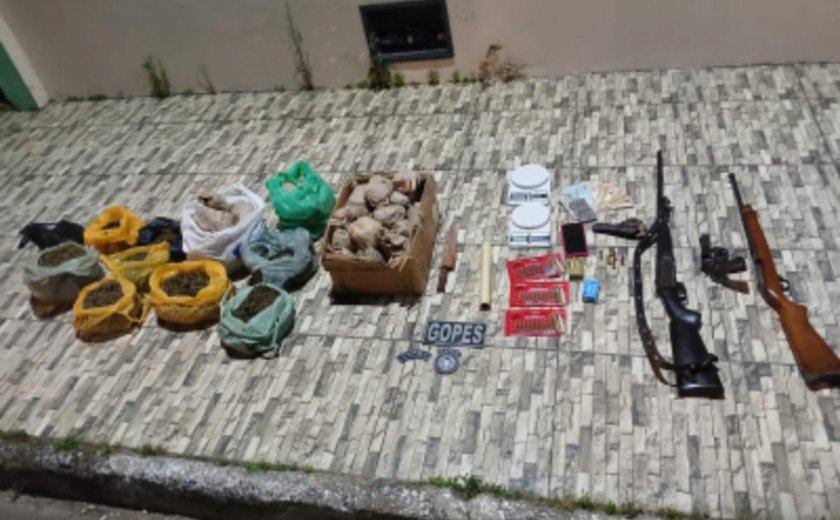 Polícia Militar apreende três armas e 6,5Kg de maconha em Olho D’Água Grande