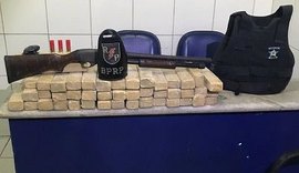 Maconha, colete e espingarda são apreendidos pelo Batalhão de Radiopatrulha
