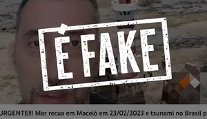 É falso que maré baixa em Maceió seja sinal de tsunami