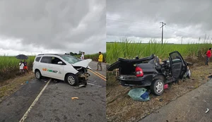Grave acidente entre carros deixa dois homens presos às ferragens em Marechal Deodoro