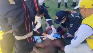 Ronda no Bairro e Samu prestam primeiros socorros a vítima ferida à faca próximo ao Marco dos Corais
