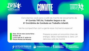 Em café da manhã para a imprensa, 9ª Corrida TRT/AL Trabalho Seguro será lançada