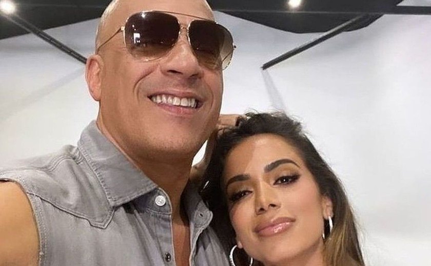 Anitta posa com Vin Diesel após confirmar música em 'Velozes e Furiosos'