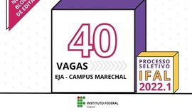 EJA: Ifal Marechal inicia seleção para cursos técnicos de Cozinha e Hospedagem