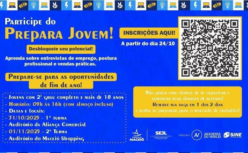 Prepara Jovem 2025 oferece qualificação profissional para público a partir dos 18 anos