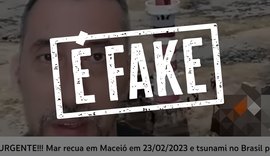 É falso que maré baixa em Maceió seja sinal de tsunami