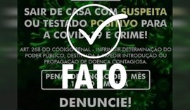 Sair de casa infectado com Covid-19 é crime passível de prisão