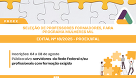 Ifal seleciona profissionais para atuarem em cursos promovidos pelo Mulheres Mil