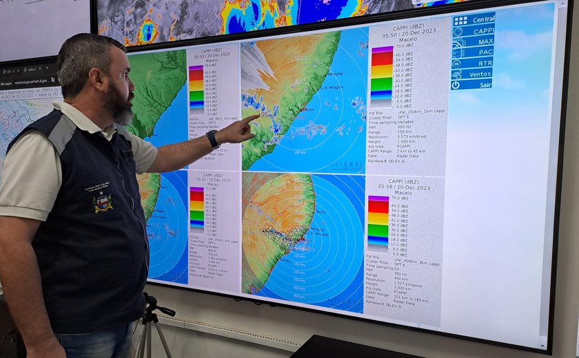 Previsão aponta pancadas de chuva com rajadas de vento e incidência de raios em Alagoas