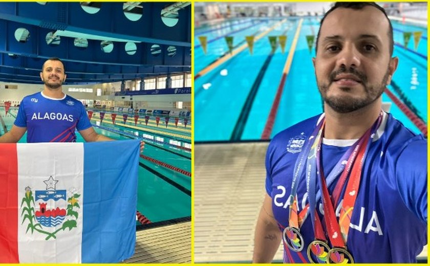 Nadador alagoano Alexandre Júnior conquista três medalhas nas Paralimpíadas Universitárias em São Paulo