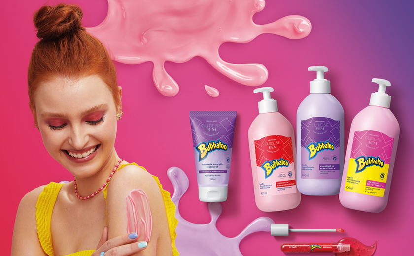 Com duas novas fragrâncias, o Boticário retoma linha recordista de vendas de Cuide-se Bem em collab com Bubbaloo