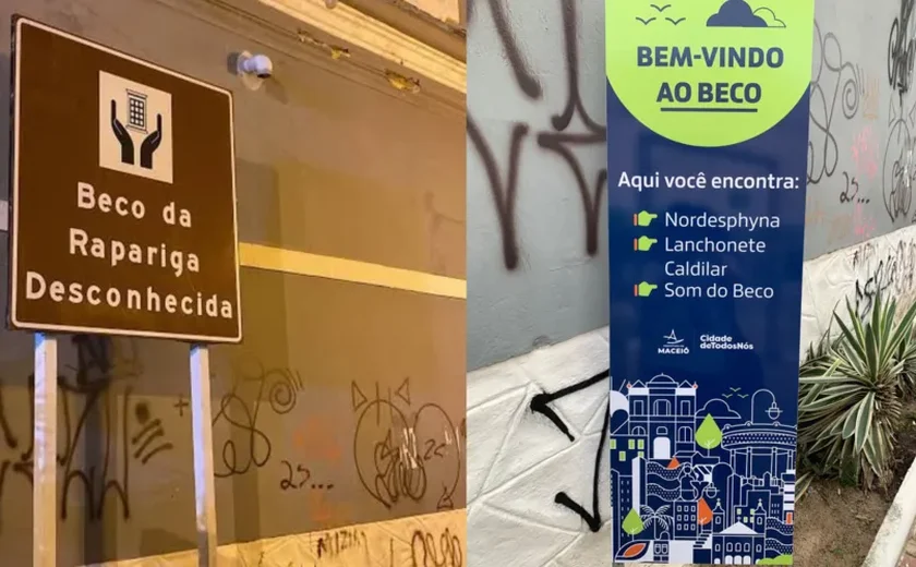Placa do Beco da Rapariga volta a ser instalada após polêmica