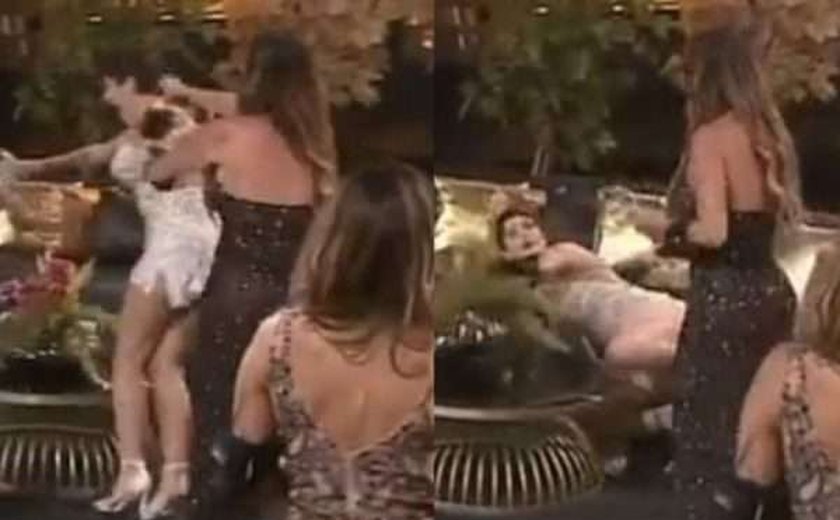 'A Fazenda 13': Liziane ataca Lary, joga bebida em Erasmo e é expulsa de festa