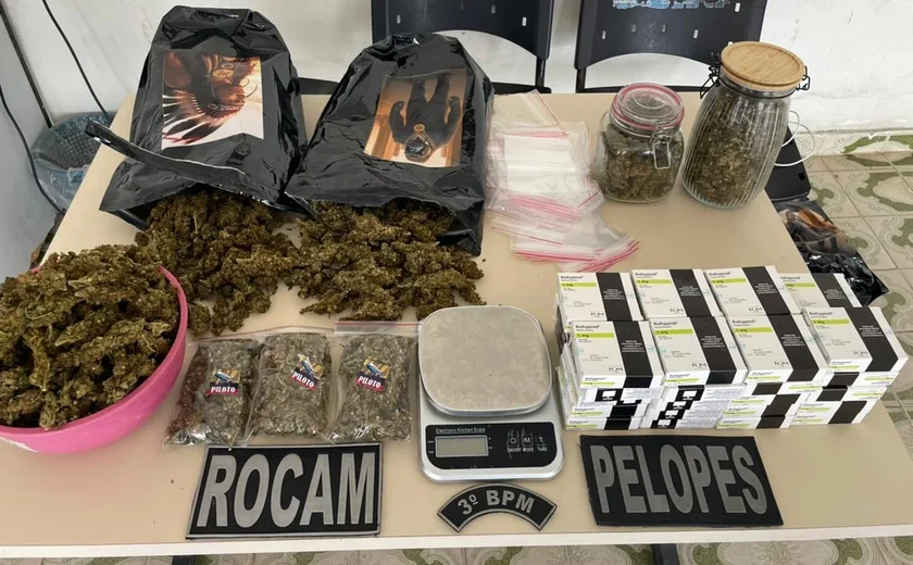 Homem é preso com mais de um quilo de maconha e mais de mil comprimidos de Rohypnol em Arapiraca