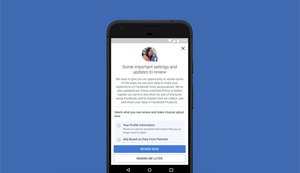 Facebook mostra alerta de privacidade para todos os usuários