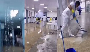 Vazamento de água é registrado no corredor do HGE após grande volume de chuva