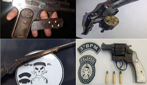 Unidades da capital e interior registram apreensões de armas de fogo e drogas