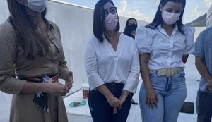 Primeira-dama de AL visita Tapera para acompanhar grande obra destinada às crianças
