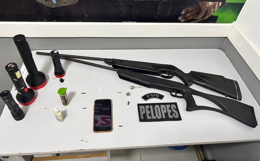 PM flagra crimes de caça e tráfico de drogas durante ações em Arapiraca e Delmiro Gouveia