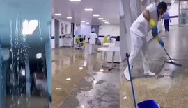 Vazamento de água é registrado no corredor do HGE após grande volume de chuva
