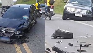 Acidente entre carros de passeio deixa trânsito lento e um ferido na BR-316