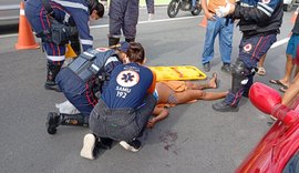 Samu atende vítima de atropelamento por moto no centro de Maceió