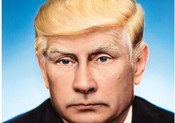 Revista alemã põe cabeleira de Donald Trump no rosto de Putin em capa