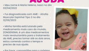 Campanha nas redes sociais tenta salvar criança alagoana
