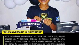 Agentes da Polícia Civil comparecem em aniversário de criança de 9 anos para fazer surpresa