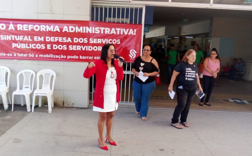 Sintufal faz mobilização no HUPAA no segundo dia de paralisação