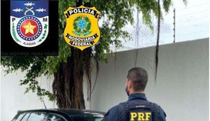 PRF e PM, em ação conjunta, recuperam carro roubado na Gruta de Lourdes em Maceió