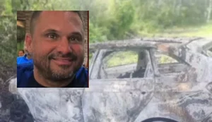 Taxista é chamado para realizar corrida, desaparece e é encontrado morto ao lado de carro incendiado