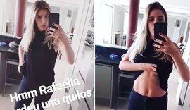 Rafa Brites vibra com perda de quilos: 'Olha meus quadradinhos voltando'