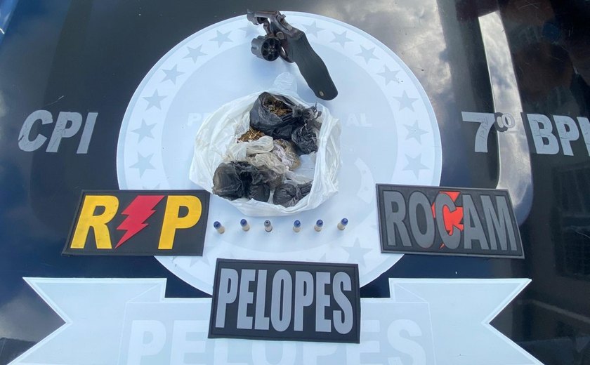 PM apreende menor com arma e drogas e recupera veículo