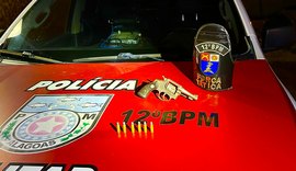 PM apreende cinco armas de fogo em ocorrências registradas em Maceió e no interior