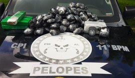 PM apreende em operação mais de 11 kg de drogas no porto das balsas em Penedo